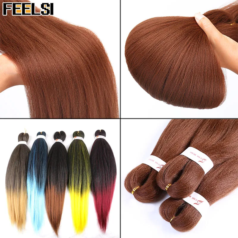 EZ 24 дюйма Джамбо косички длинные пряди Омбре крючком синтетические для