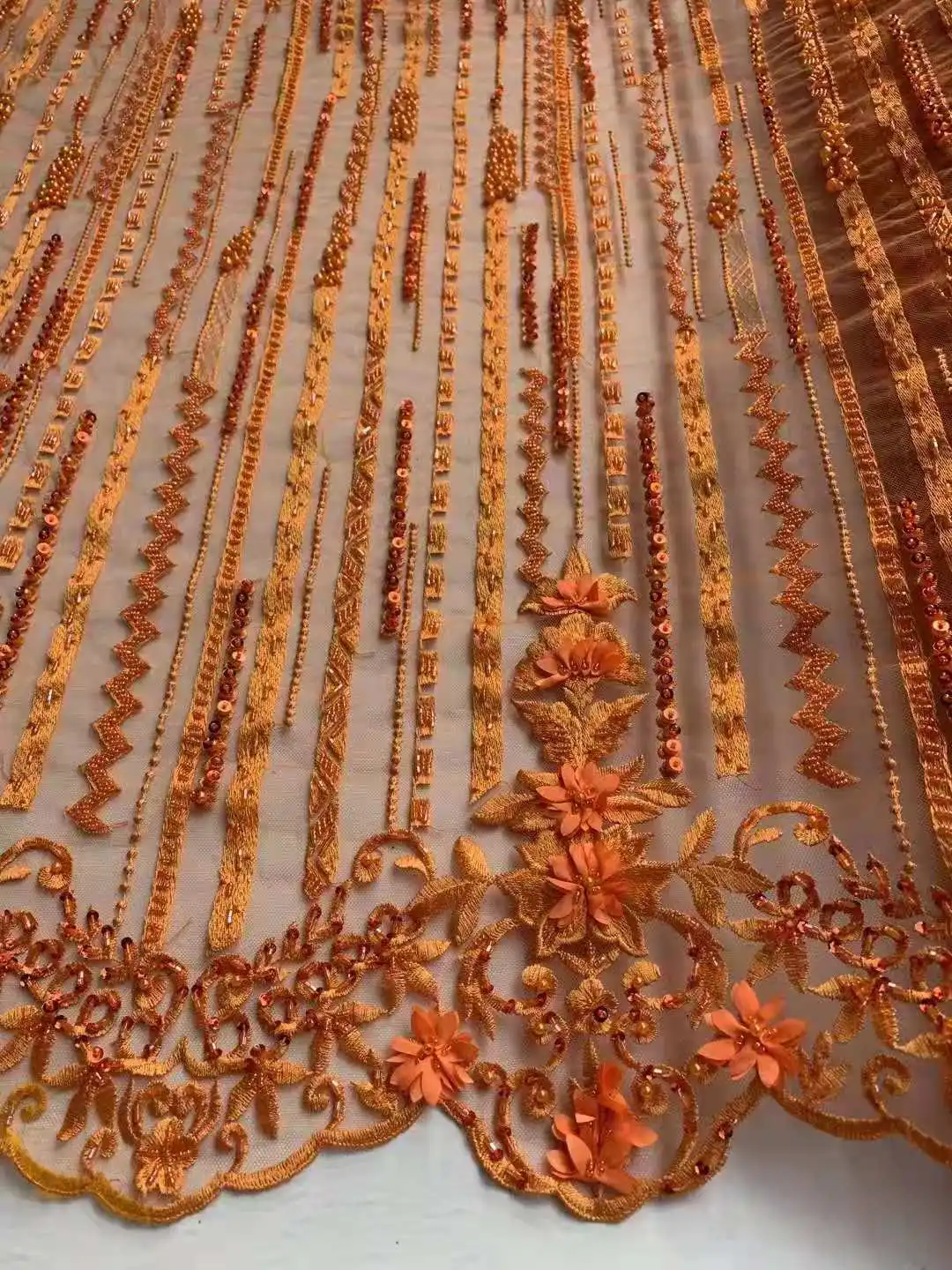 

Красивые бусины ручной работы 3D французское Тюлевое кружево/африканская Нигерия кружевная ткань для вечерних платьев синее свадебное плат...