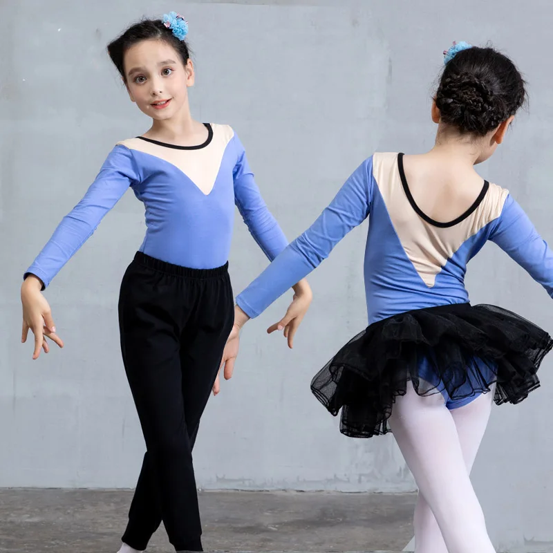

Children's Dance Dress Girls Long Sleeve Practice Dress Autumn Winter Cotton Trousers Ballet Skirt Children's Chinese Dance Suit