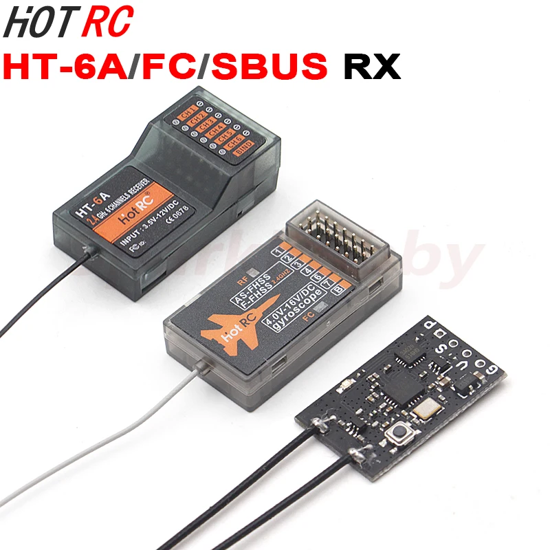 Приемник HotRC HT-6A/PWM FC SBUS 2 4G 6CH для радиосистемы FHSS FPV дрона самолета лодки | Игрушки и