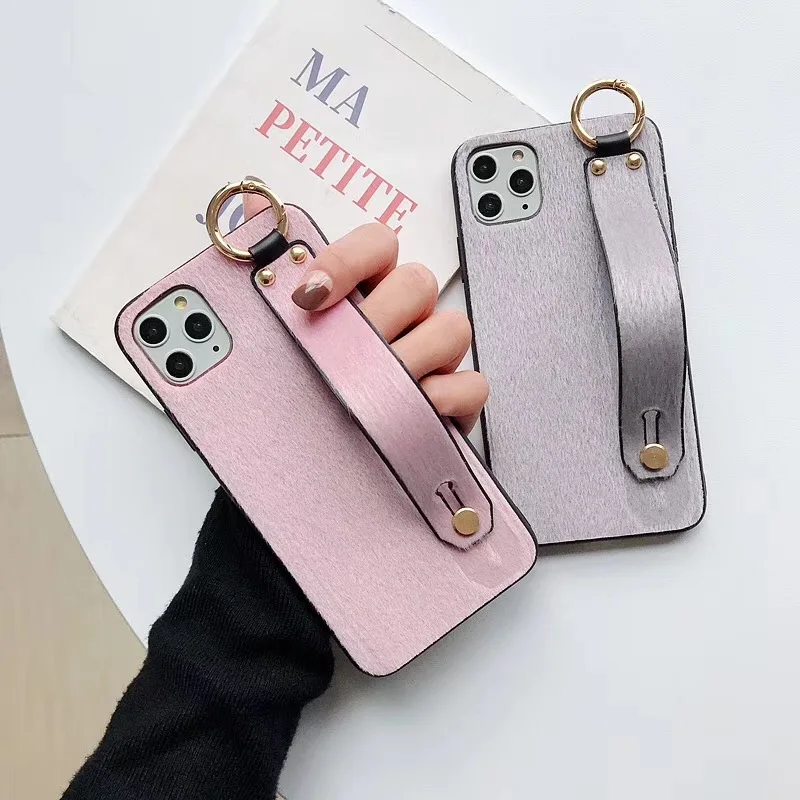 Ремешок на запястье пушистые Плюшевые чехол для телефона iPhone 11 Pro Xs Max Xr X 8 7 6 S Plus