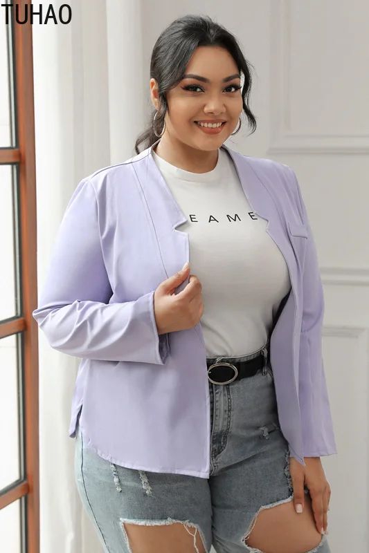 

TUHAO LARGE SIZE 7XL 6XL 5XL 4XL Fashion Purple Women Mother Mom Character Letter Print Blazer Women Notched Long Sleeve Jacket