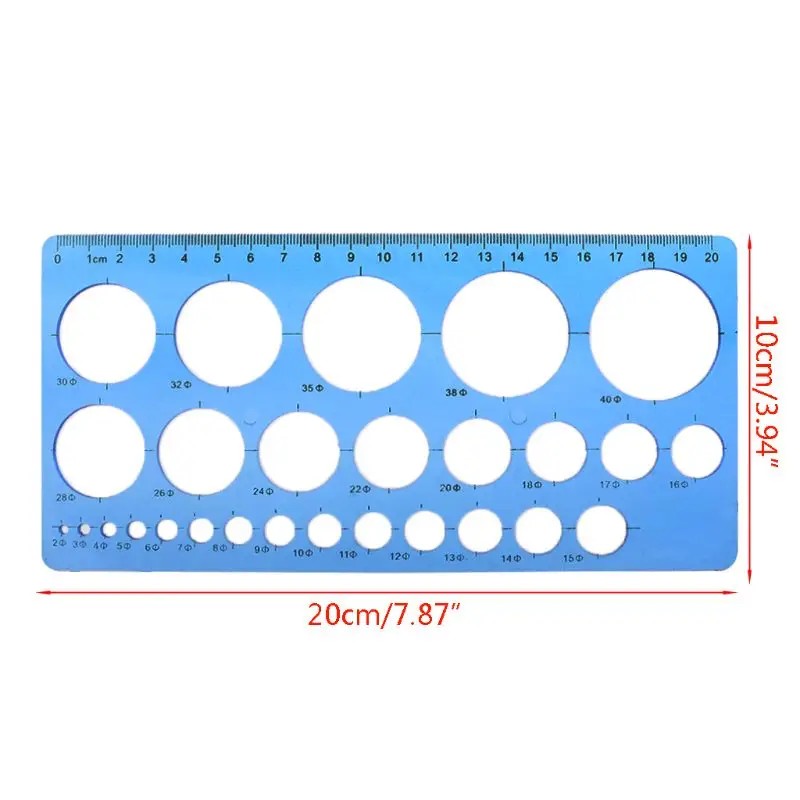 

1PC Plastic Measuring Template Circles Geometric Template Ruler Stencil Drawing Tool Stationery For Student DIY Art Project