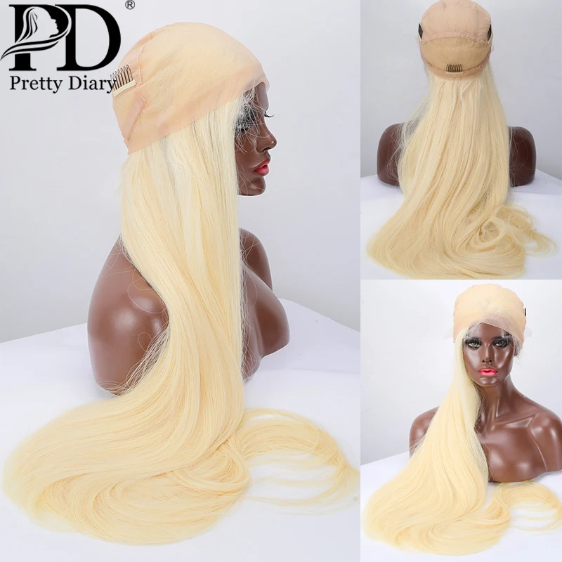 42 дюймов полный парик шнурка прямые 613 блонд бразильский прозрачный кружевной