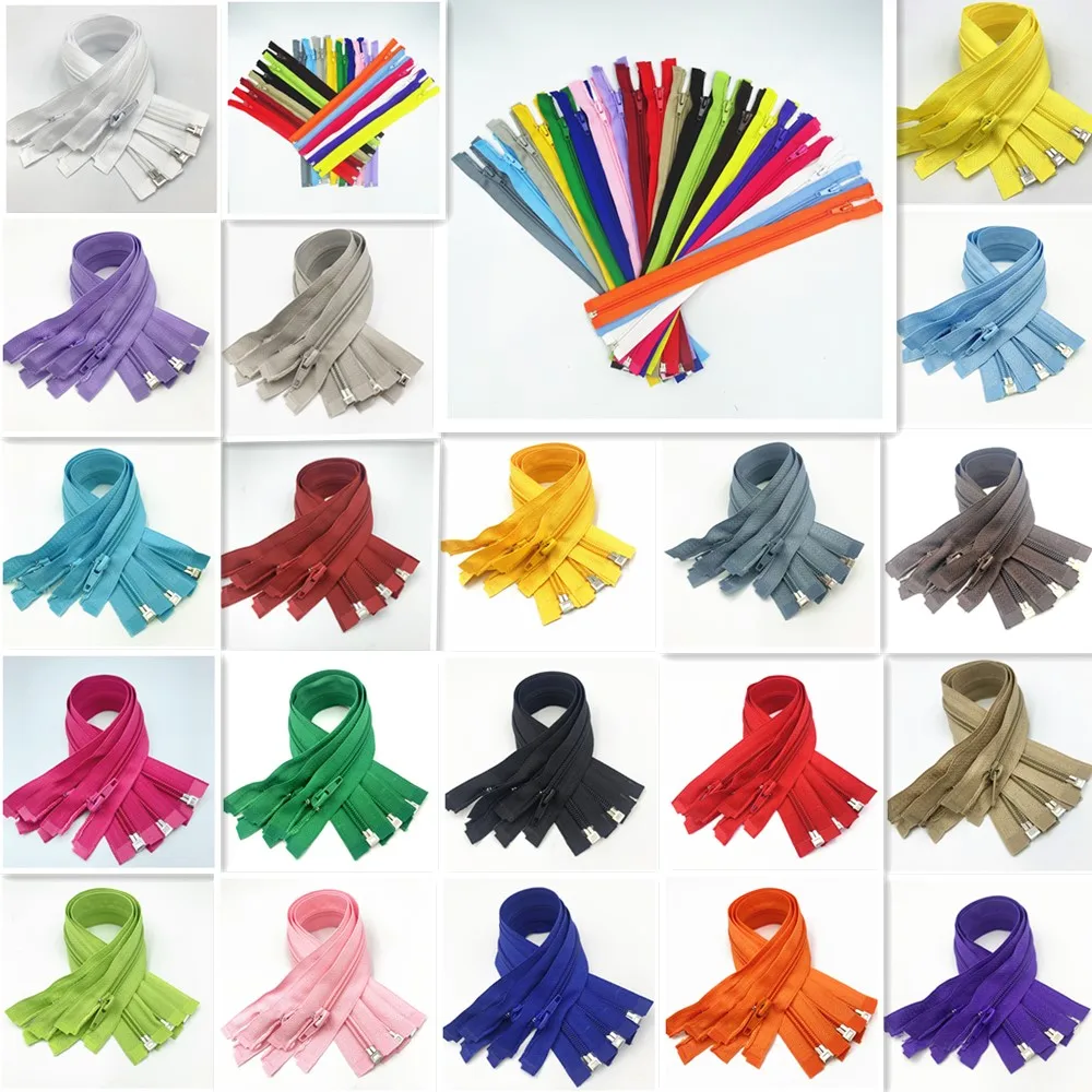 

60Cm (24 Inch)10Pcs 5# Nylon Opening Zipper Suitable For Of Clothing And Luggage 20 Colors