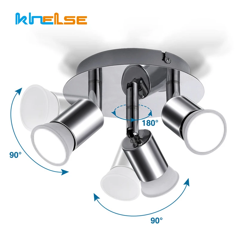 Регулируемый светодиодный потолочный светильник с 3 головками поворотный для