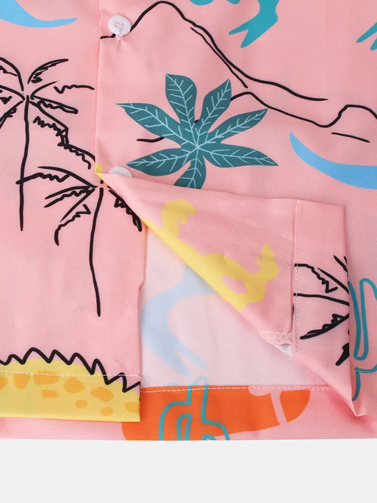 Гавайская рубашка мужская с коротким рукавом модная пляжная Кокосовая в