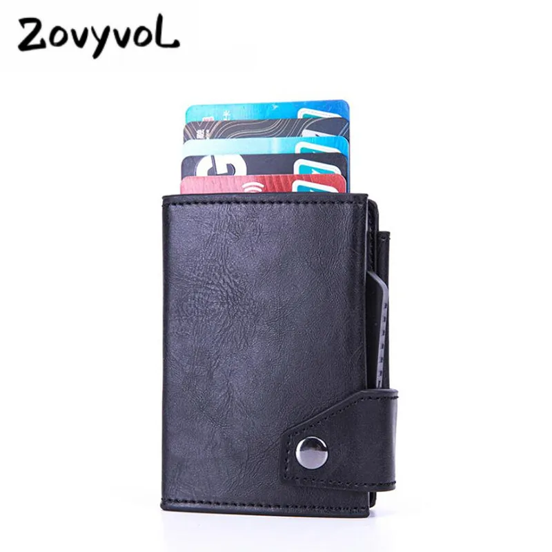 

Чехол для кредитных карт Zovyvol мужской, алюминиевый, с RFID-защитой, 2021, с отделением для монет, из искусственной кожи