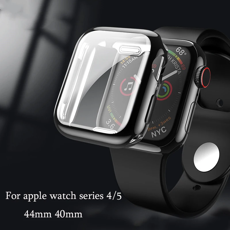 Полноразмерный чехол с покрытием для apple watch серии 4/5 44/40 мм мягкий прозрачный