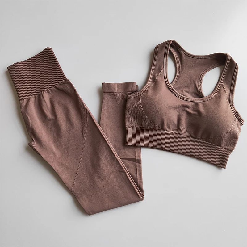 2 шт. женские бесшовные леггинсы с высокой талией|Комплекты для йоги| |