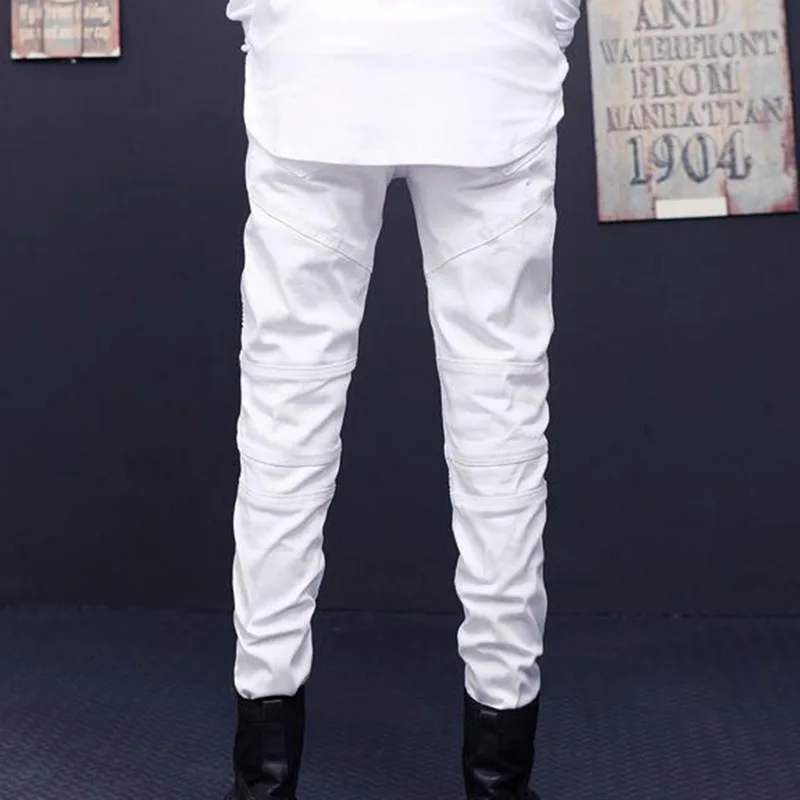 MJARTORIA Для мужчин s стильные дизайнерские брендовые черные джинсы обтягивающие в