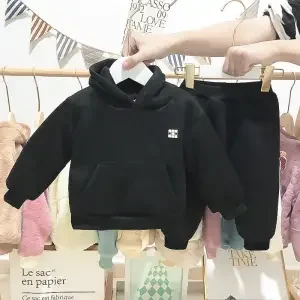 Conjunto de ropa de invierno para reci&eacute;n nacido, conjunto de ropa con capucha y pantal&oacute;n, forro polar c&aacute;lido, 2 piezas, 0-4T, 2022-5