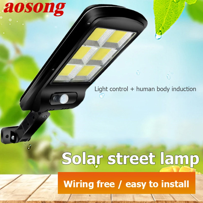 Аварийная настенная лампа AOSONG на солнечной батарее уличный индукционный