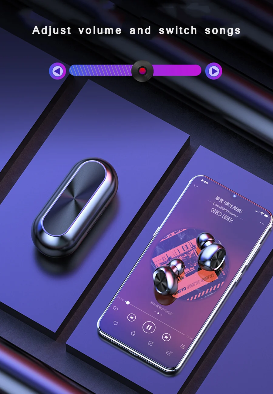TWS V5.0 Bluetooth наушники Беспроводная гарнитура спортивные беспроводные стерео наушники HIFI наушники с микрофоном для телефона