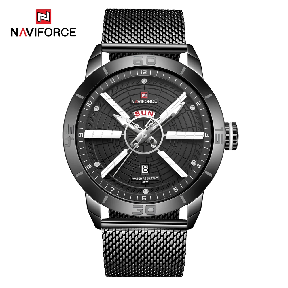 NAVIFORCE Мужские кварцевые часы мужские водонепроницаемые Роскошные брендовые