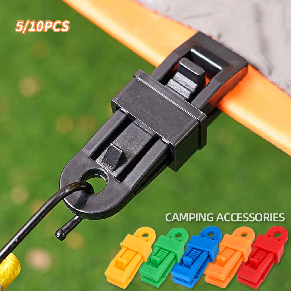 

5/10 шт. крепежный зажим для палатки с язычком, большой зажим для палатки, многоразовый ветрозащитный зажим для ремня