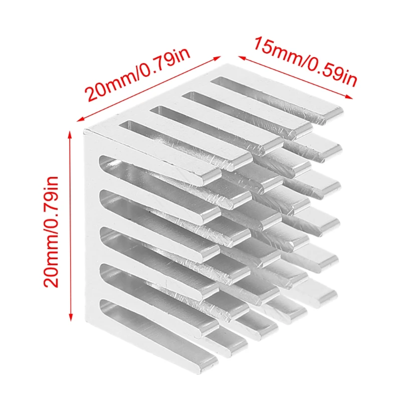 

2021 New 5Pcs/Set 20x20x15mm Cooling Heatsink CPU GPU IC Chip Aluminum Heat Sink Radiator