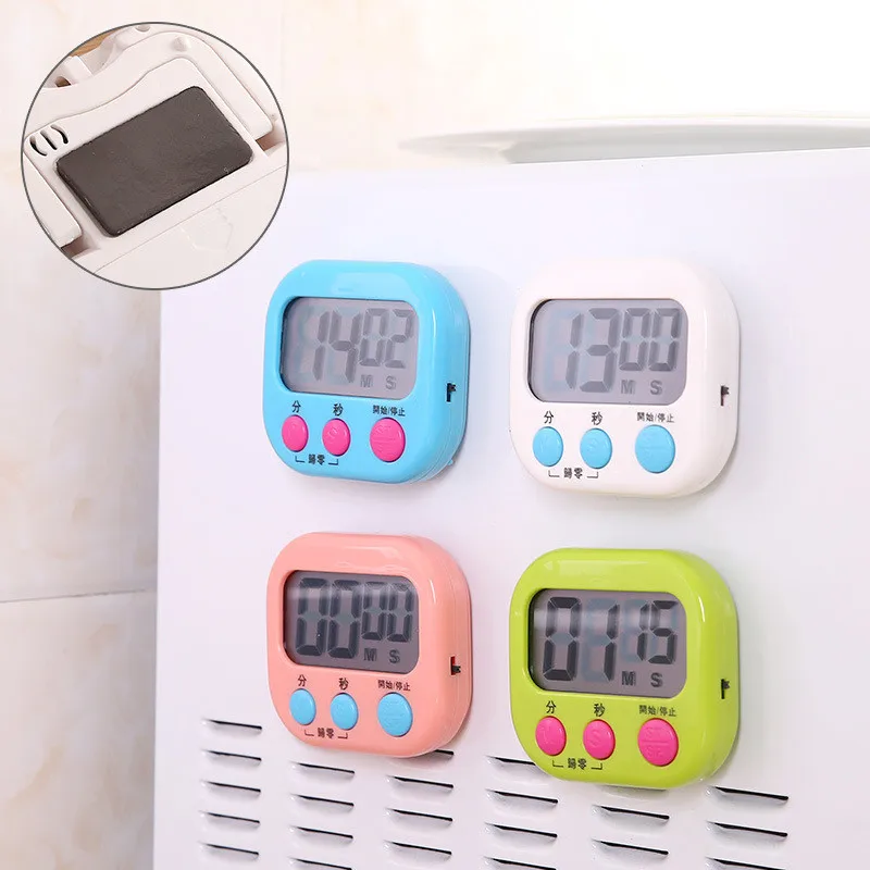 LCD Digital Kitchen Countdown And Count Up Timer Clock Cooking With Magnetic Backing Stand For Egg Soup Alarm |