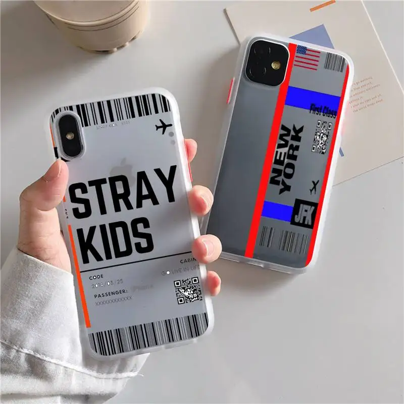 

Stray Kids Air tickets Design Phone Case For iphone 13 12 11 xr xs x 7 8 pro max Plain Soft TPU Silicone Clear Case Cover
