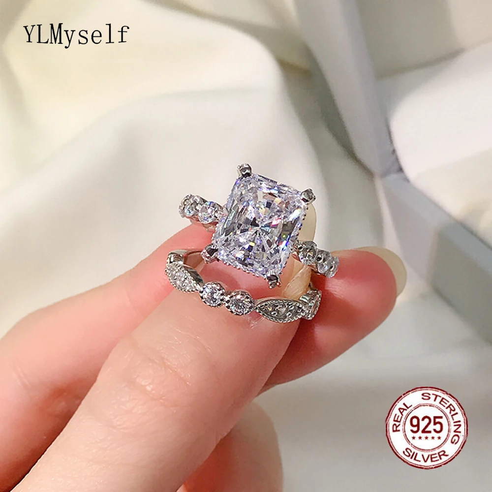 Реальные искусственные серебряные обручальные кольца 2 шт. в комплекте блестящие