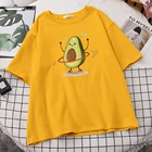 Футболка женская с забавным принтом фруктов, авокадо, занятий спортом