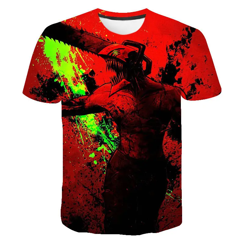 

Футболка Мужская/женская с 3D-принтом бензопилы, Модный повседневный топ с коротким рукавом для мальчиков и девочек, уличная одежда