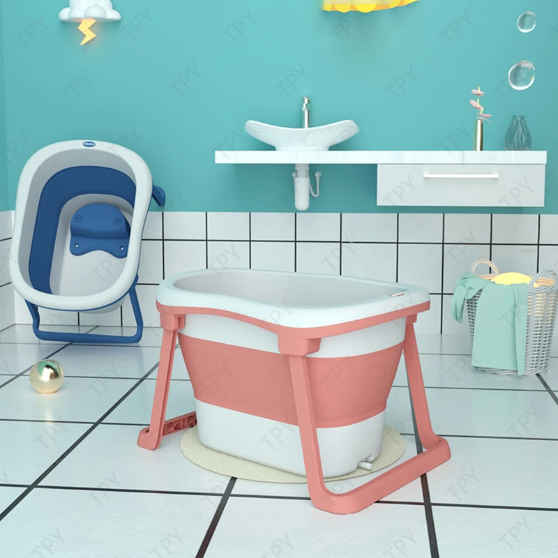 Детская ванна Складная Ванна бочка для купания новорожденных детей домашняя