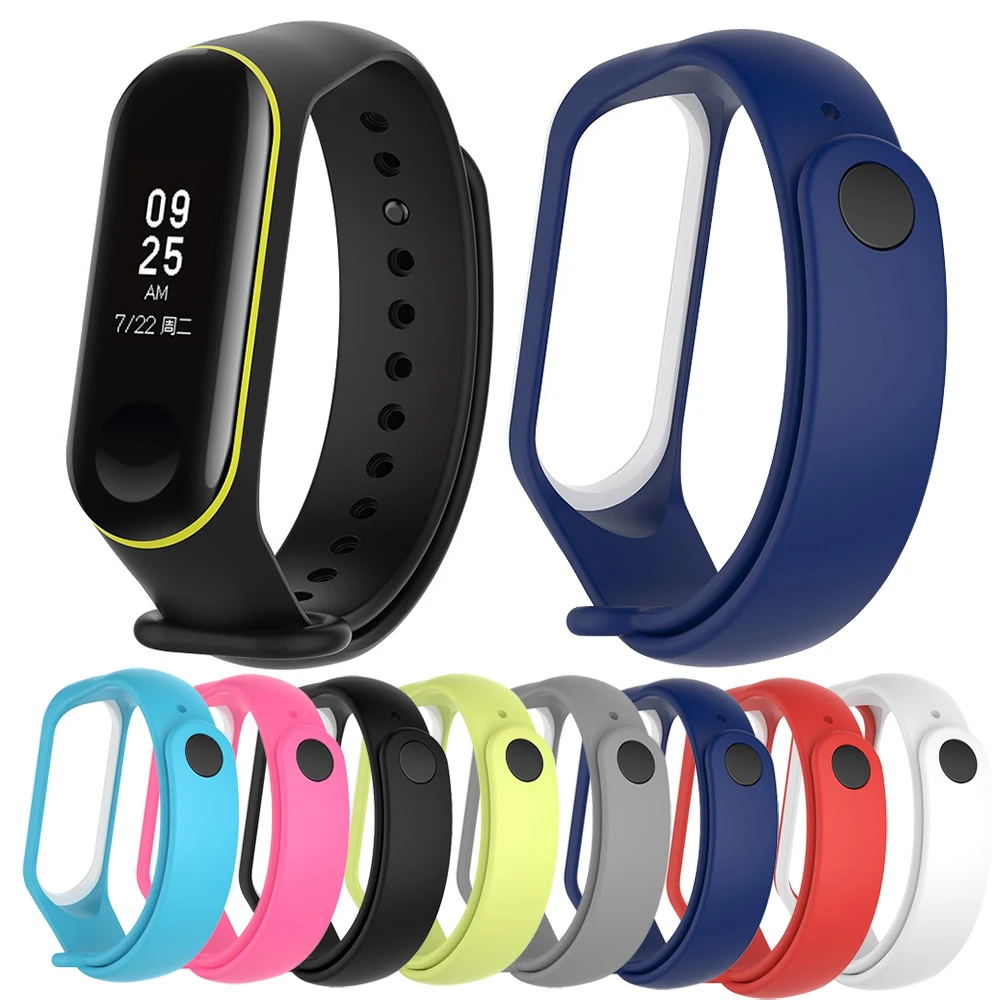 3 шт. резиновый ремешок для часов Xiaomi Mi Band 4 Мягкий быстросъемный браслета