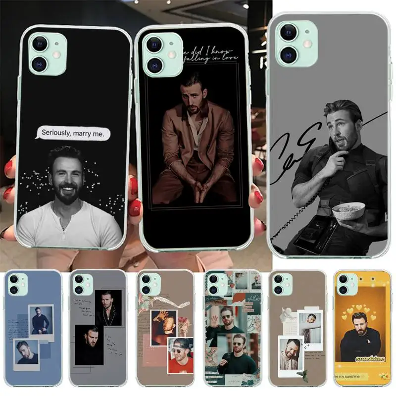 

Chris Evans Phone Case for iphone 12 13 Mini SE 2020 5 5S 6 6S Plus 7 8 Plus X XR XS 11 Pro Max Fundas Coque cover