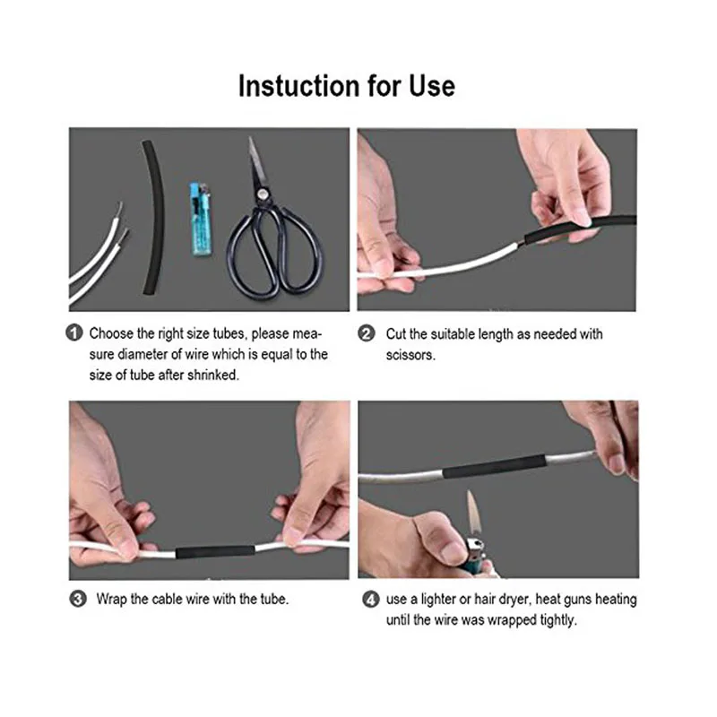 127Pcs Heat Shrink Tubes Wire Wrap Ratio 2:1 Electrical Cable Sleeve Assortment for Long Lasting Insulation Protection Tube Kit |