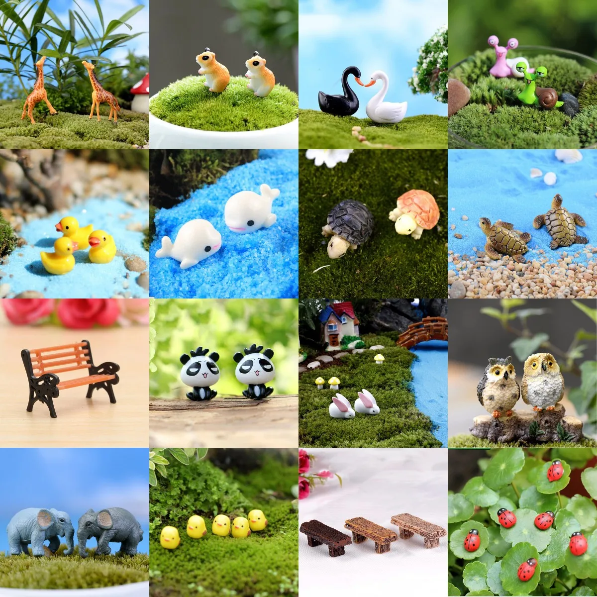 1/2 шт. портал миниатюрный Жираф Олень милые животные для сада и дома украшения