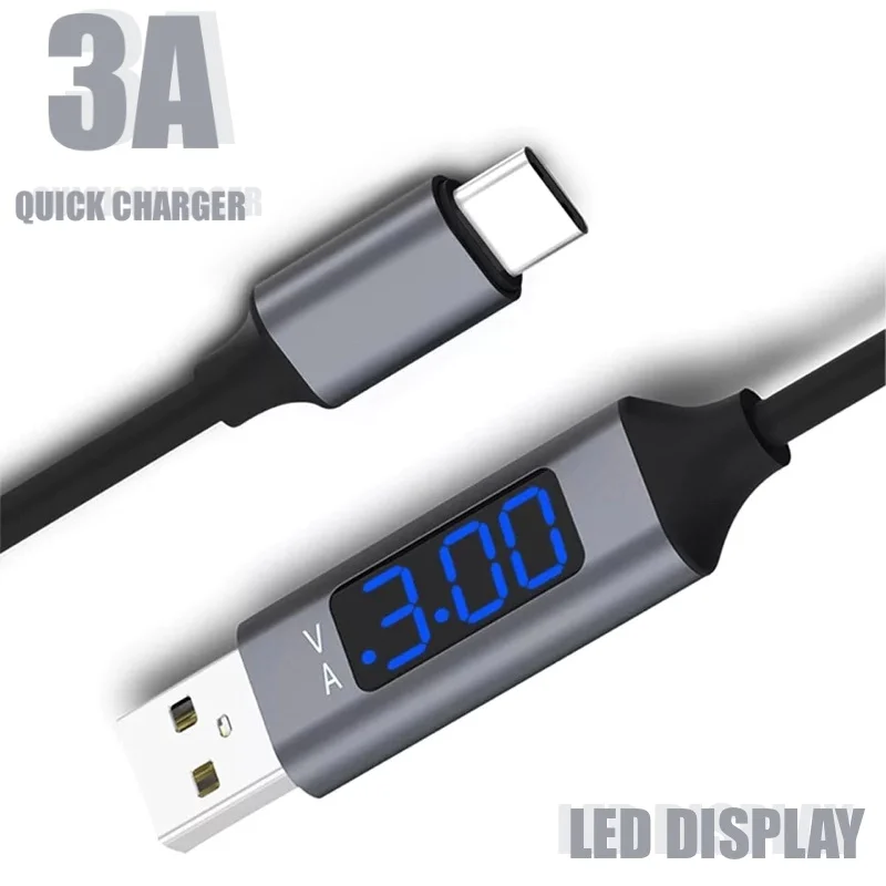 3 А ЖК кабель для зарядки USB 1 м Micro зарядное устройство samsung мобильного телефона