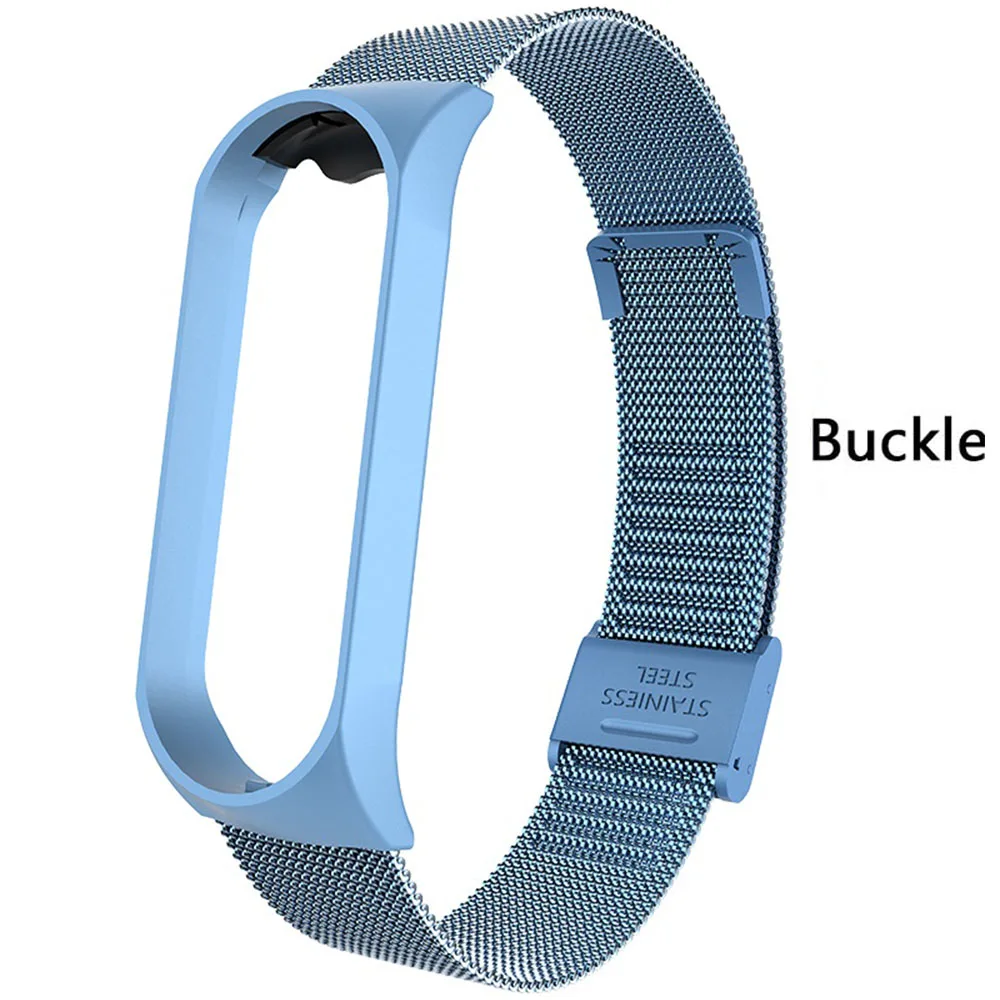 Buckle Blue Rovtop ремешок для Xiaomi mi Band 3 mi Band 3 ремешок для Xiaomi mi band 3 браслет для Xiaomi mi 3 магнитный металлический браслет из нержавеющей стали - Цвет: Buckle Blue