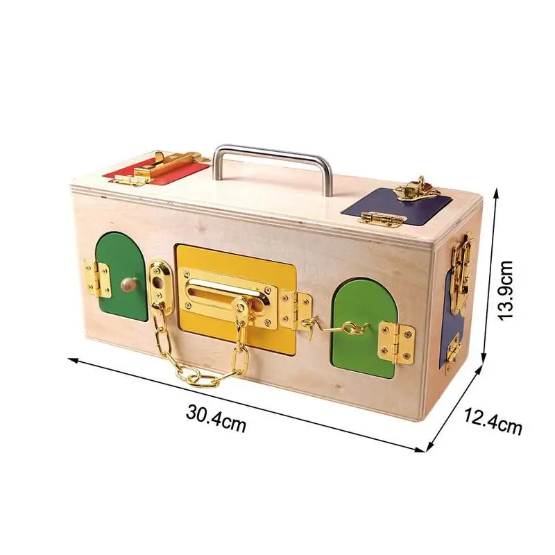 

Children's Early Education Toys Colorful Wooden Lock Box Toy Gift Intelligent Lock Game Box Lock Gift Science Unlock Birthd R1U3