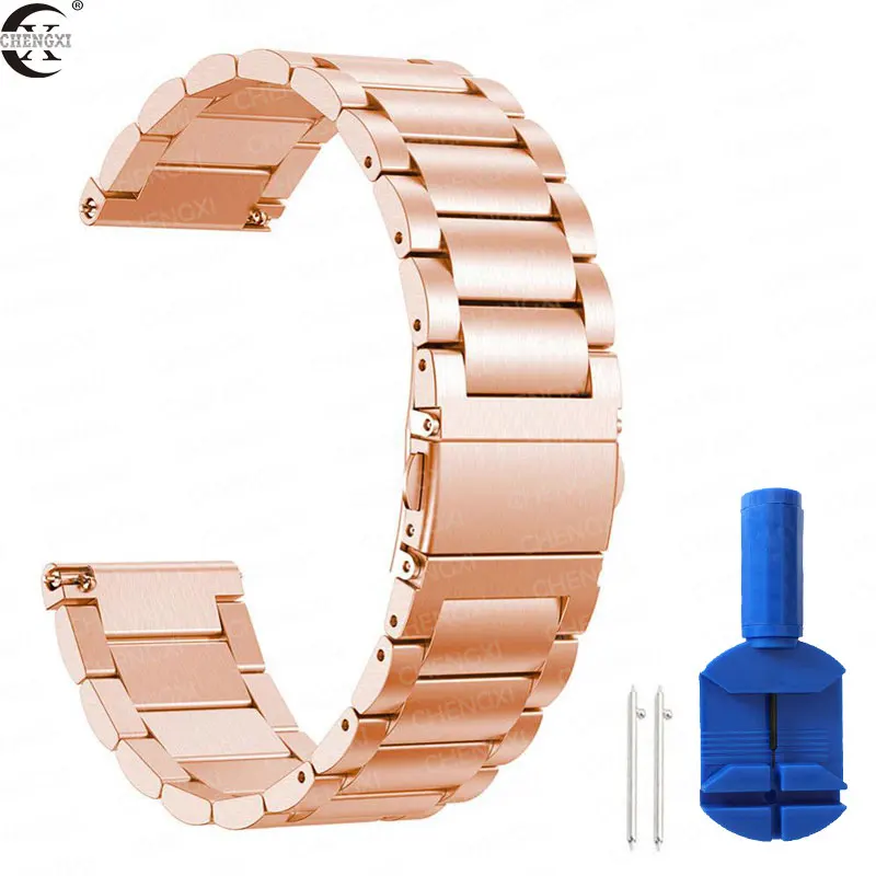 Rose gold 20 мм 22 мм huami amazfit gtr ремешок Bip для samsung gear S3 s2 sport Classic huawei gt 2 active galaxy watch 42 мм 46 Band 40 44 мм - Цвет ремешка: Rose gold