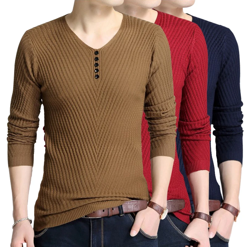 2020 брендовый Мужской пуловер мужской свитер Осень зима теплый тонкий хлопок в