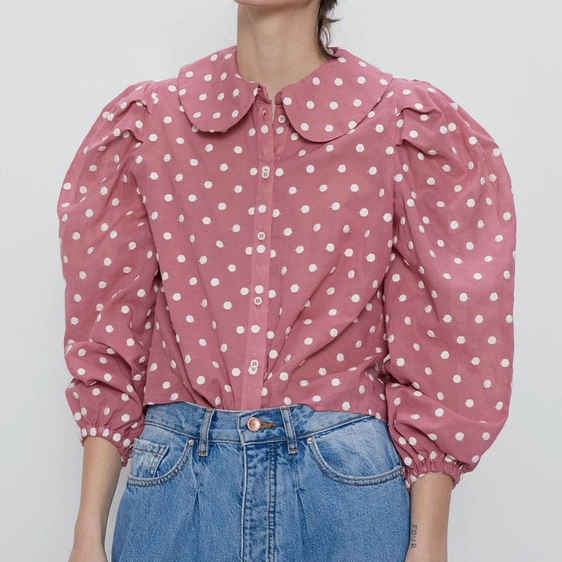 Женская рубашка с вышивкой новинка весны 2020 модная розово белая блузка