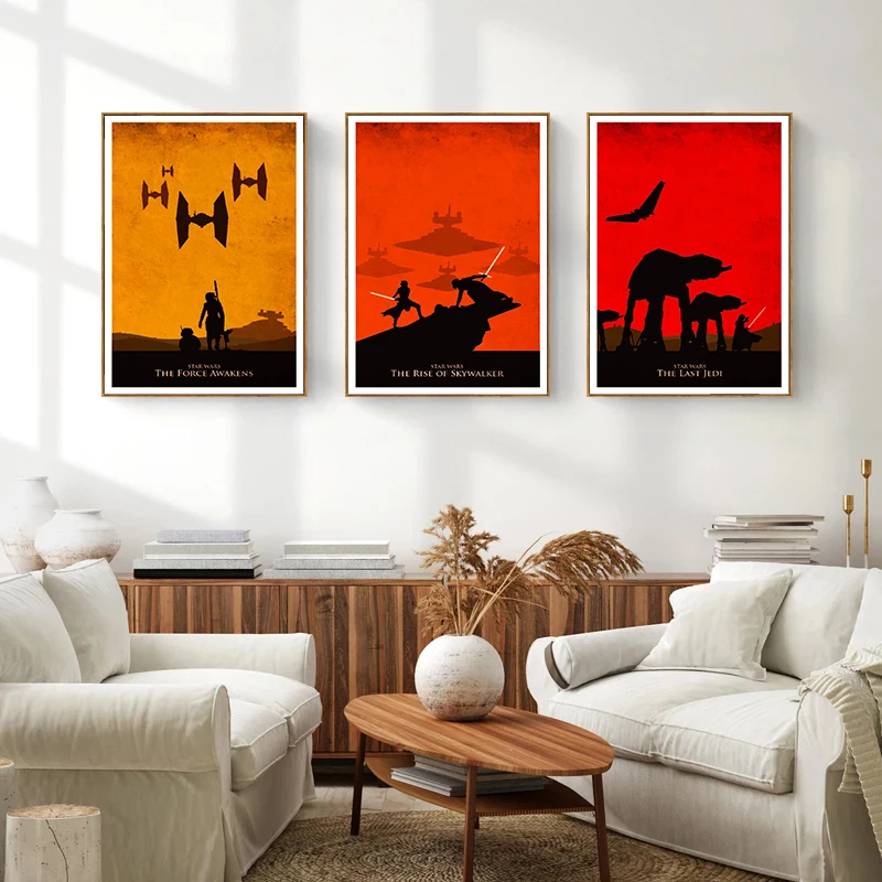 

Star Wars sequel trilogy Poster - The Force Awakens The Last Jedi The Rise of Skywalker Wall Art Canvas Painting Picture Poster