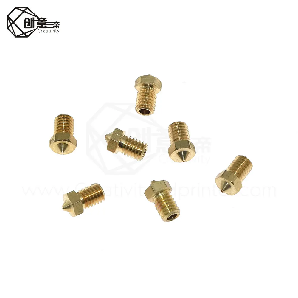 1 шт. V5 V6 сопло 0 2 25 3 4 5 6 8 мм часть из меди 75/3 нить М6 резьба латунь детали для 3D