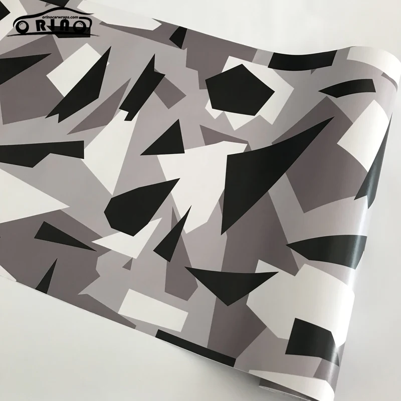 Черная белая серая Арктическая камуфляжная виниловая пленка для автомобиля