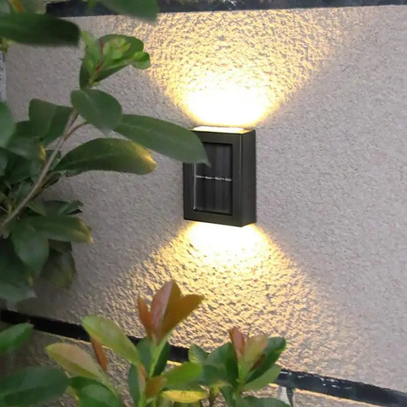 

2 Pcs LED Solar Lamp Outdoor Solar Wall Light Up Down Wall Lamp Path Stairs Garden Decorative Street Lights
