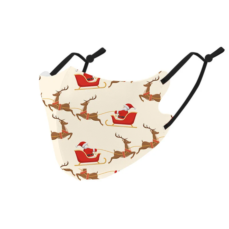 

1pcs Unisex Christmas Printed Xmas For Adult 3-layer Face Masks Headband Hiking Scarves Breathable Mascarillas