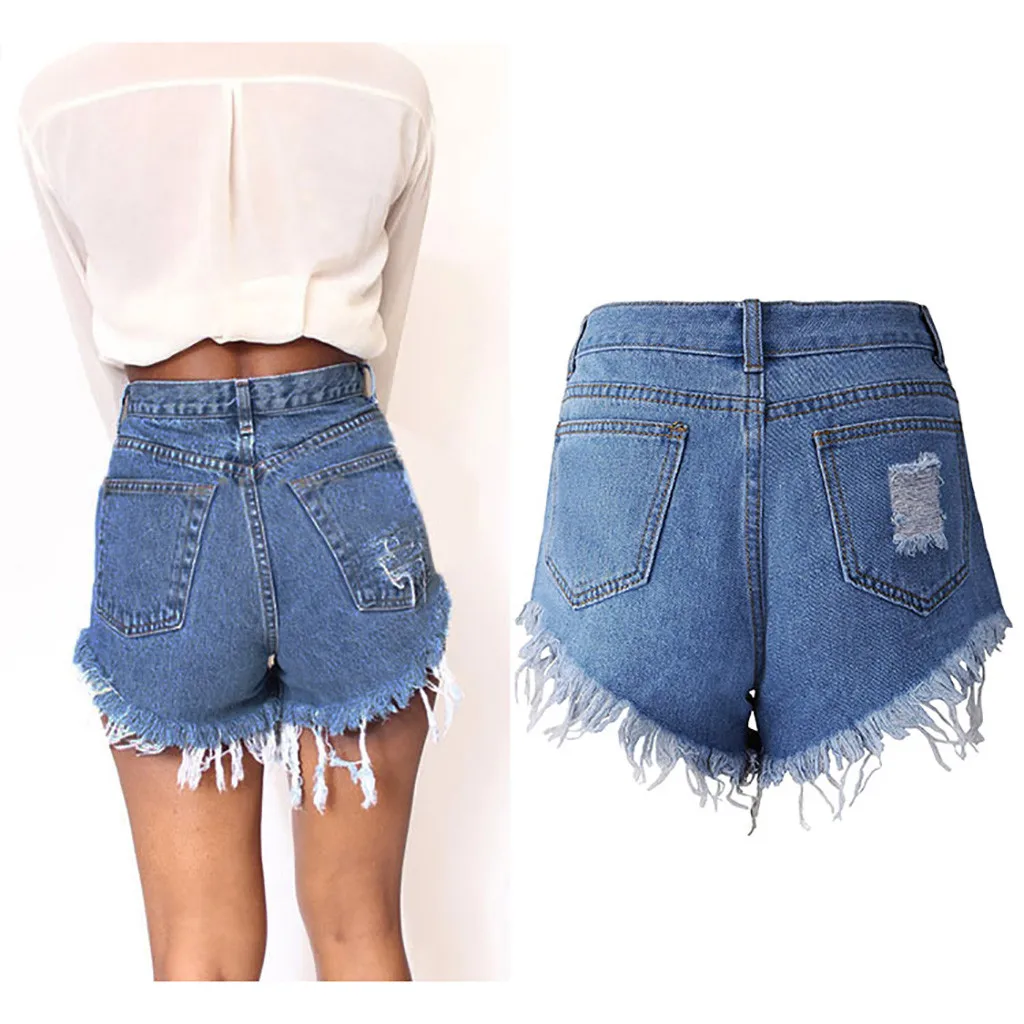 Модные джинсовые шорты для женщин пикантные с карманами и дырками женские узкие