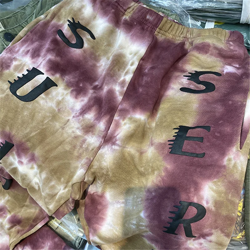 Брюки Tie Dye Kanye West махровые Хлопковые Штаны в стиле хип-хоп обслуживание по