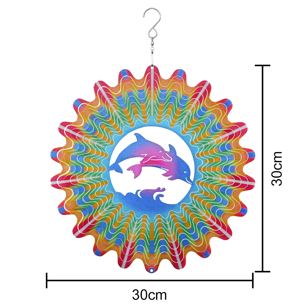 

Color 3D Rotating Metal Mosquito Repellent Color Wind Chimes Outdoor Decoration Pendant Balcony Garden Bird Repellent