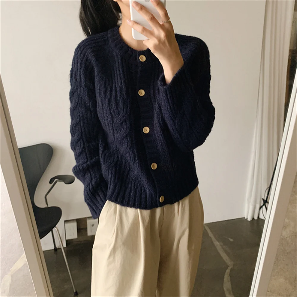 

Harajuku Autumn Chic New Gentle Mujer Casual Cardigan Sweater Knitted Loose Sweet All Match Soft Comfortable Femme Tops