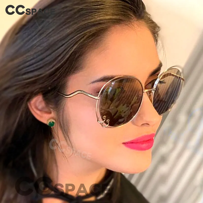 47059 полые круглые роскошные солнцезащитные очки для мужчин и женщин Модные