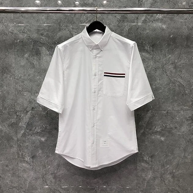 

Рубашка мужская с отложным воротником, в полоску, однотонная