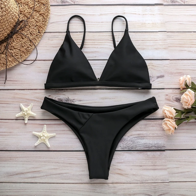 

Swimwear Women 2021 Summer Ropa Mujer 2 Pieces Bikini Set Solid Color Low Waist Beach Bathing Suit Sexy Fashion Biquini Surf