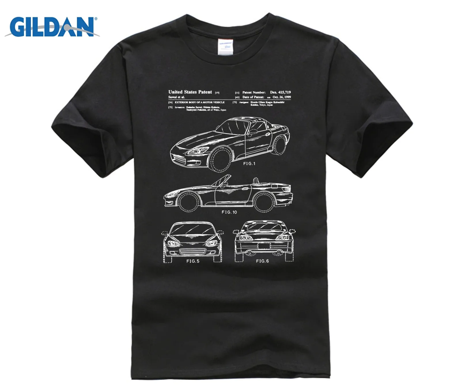 black Honda S2000 патент белая футболка - Цвет: black